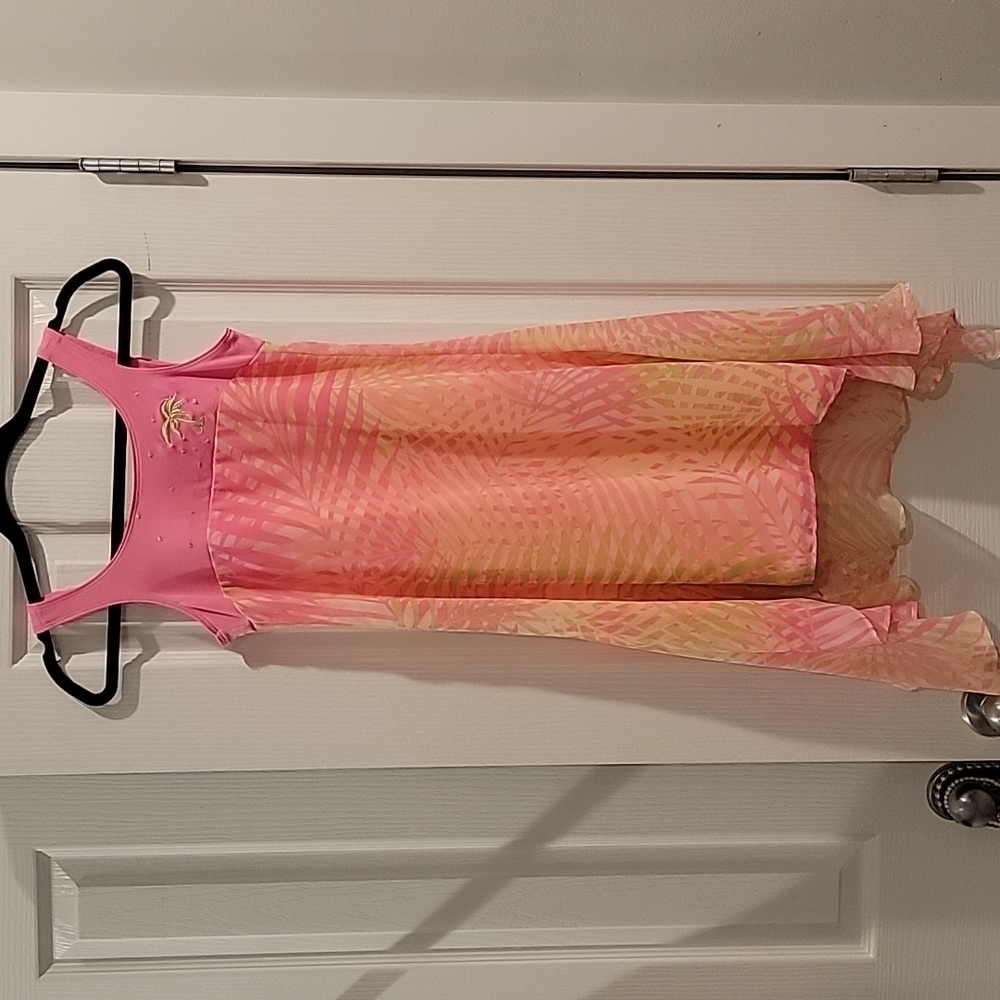 Kate Mack Dress with Hawaiian Style Print , Size 7, EUC